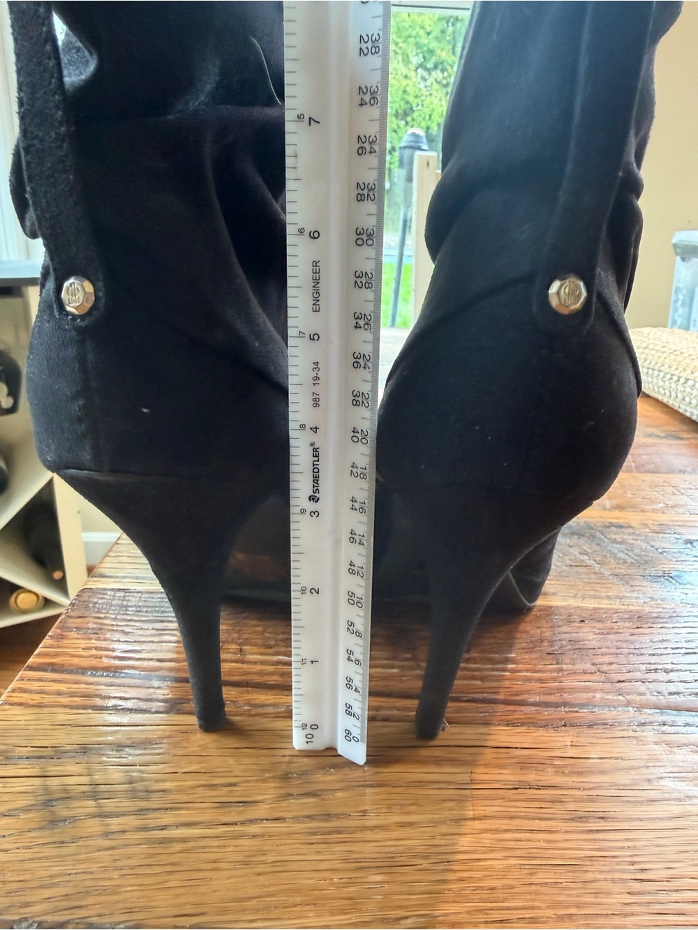 Jennifer Lopez Black Suede-Look Ankle Booties with Side Zip - Picture 5 of 6